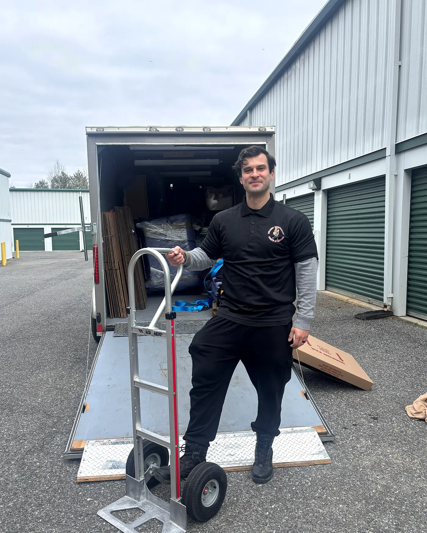 Peyton Jones, co-owner and co-CEO of Brandi Bradshaw Keeps It Moving, at the company box truck